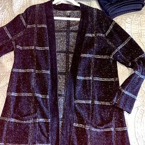 Alfani black sparkly cardigan, two XL with two front pockets